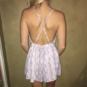 Pink Snake Print Romper